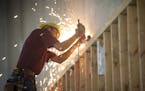 Dan Olson is an apprentice carpenter and is 1,000 hours short of the 7,000 hours of on-the-job experience he needs to complete his four-year training 