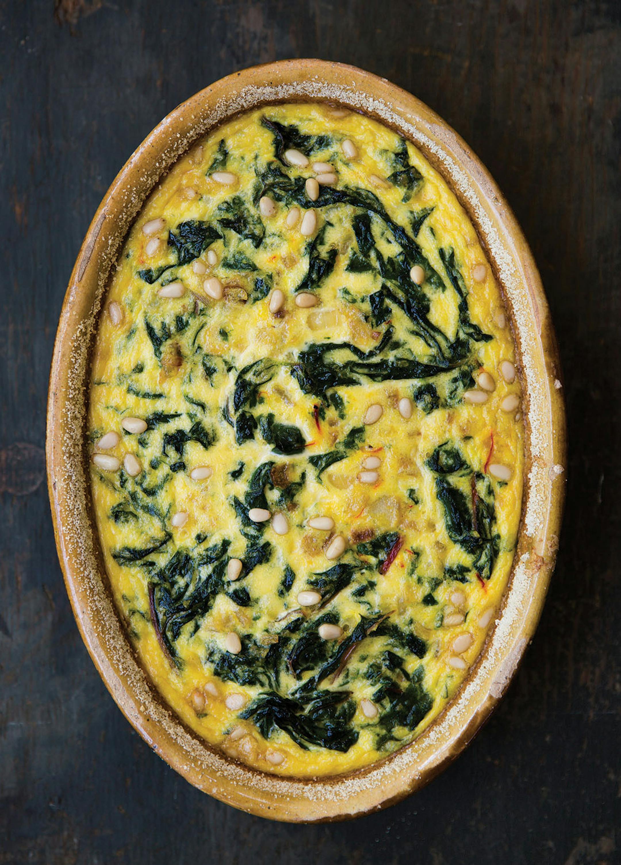 Chard and Saffron Flan