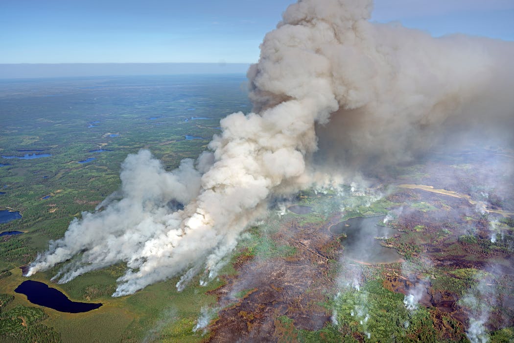 An aerial view of the Greenwood Fire in August 2021.