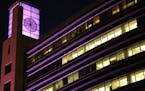 Here are two shots of the Mpls Fed clocktower with the purple illumination in honor of Prince.My boss, David Wargin told Evan we'd send these over. Cr