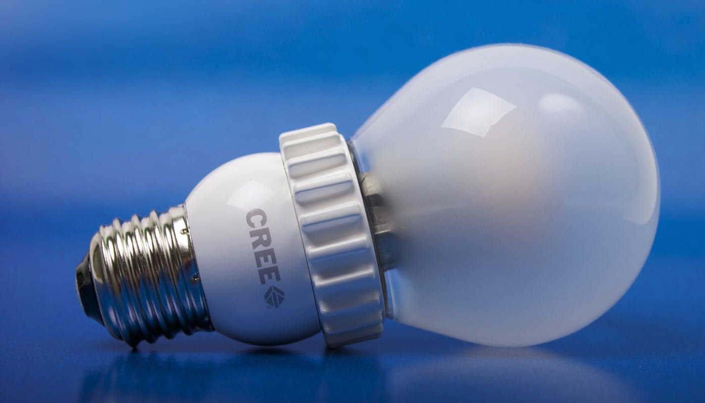 Cree's new LED bulb were made to look like an incandescent. The 40 and 60 watt bulbs are dimmable and can be used in enclosed fixtures. They're sold at Home Depot for $9.97 to $13.97. ORG XMIT: MIN1304030758384724