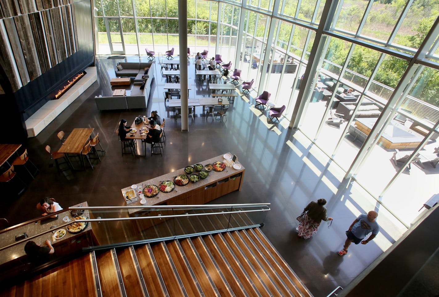 Self Esteem is the new brand for Anytime Fitness and it's employees consider it a top work place and the dining area and an outdoor seating were seen Tuesday, June 6, 2017, at the Self Esteem headquarters in Woodbury, MN.] DAVID JOLES &#xef; david.joles@startribune.com Self Esteem is the new brand for Anytime Fitness and it's employees consider it a top work place