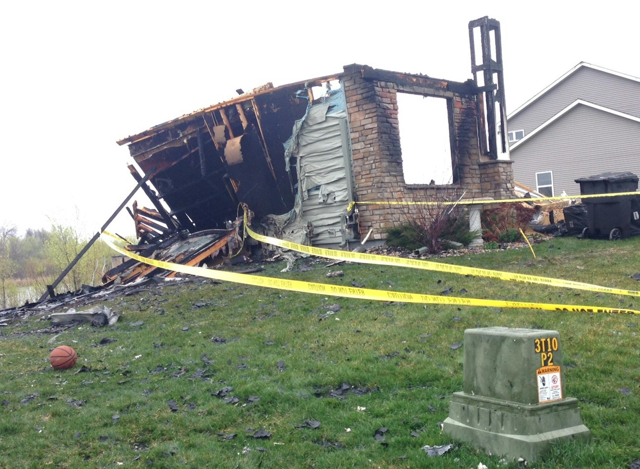 Very little of this home in Otsego was left after being struck by lightning.