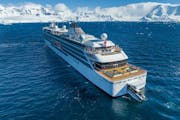 The Viking Octantis, sister ship of the Polaris, launched an expedition boat in Antarctica.