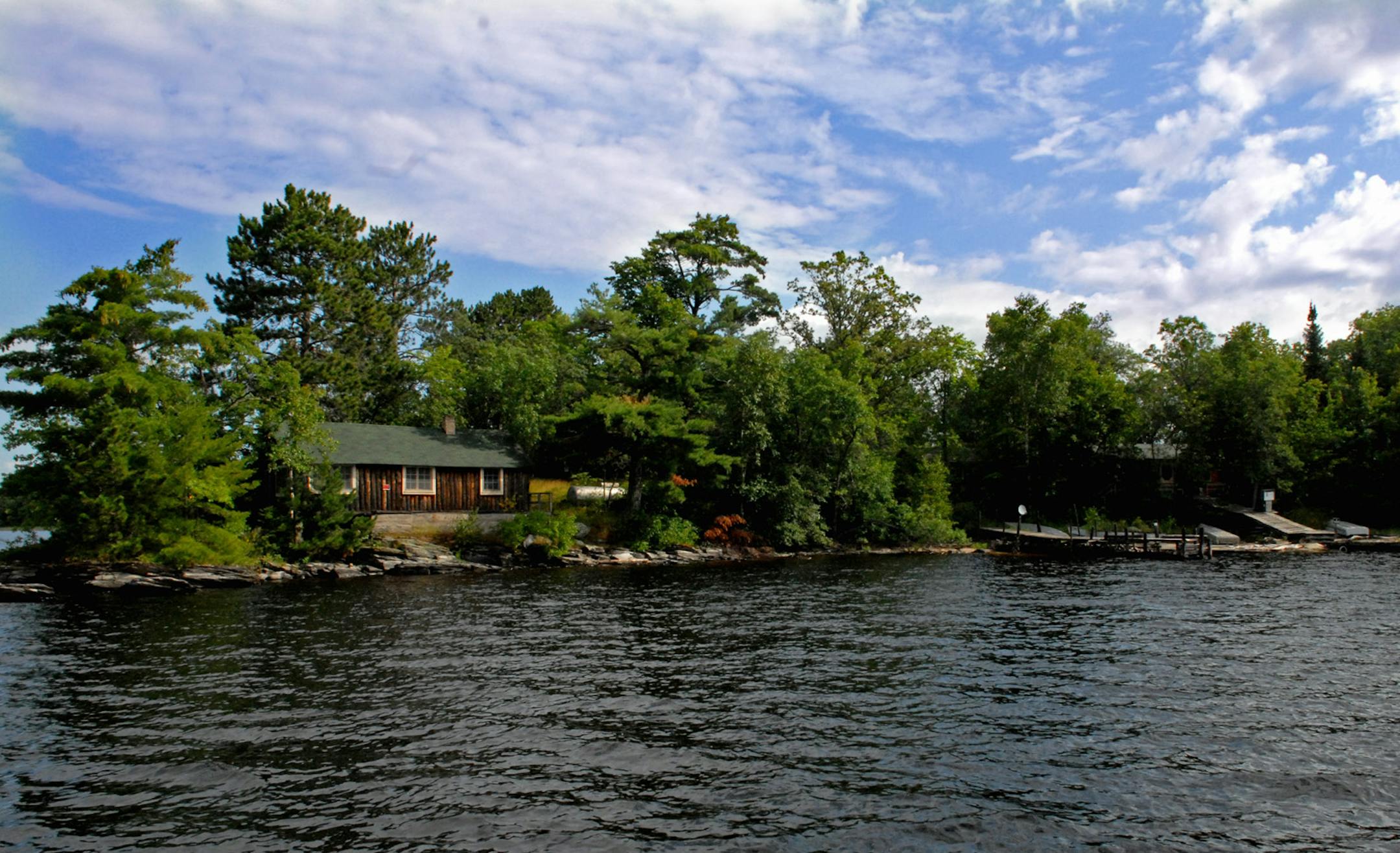 The island last week on Namakan Lake on the Minnesota-Ontario border where woodswoman Betty Lessard trapped, fished, farmed and hunted most of her life. The island is visited occasionally by a great neice who helped and stayed with Lessard in her later years. She died in 1997 at age 82