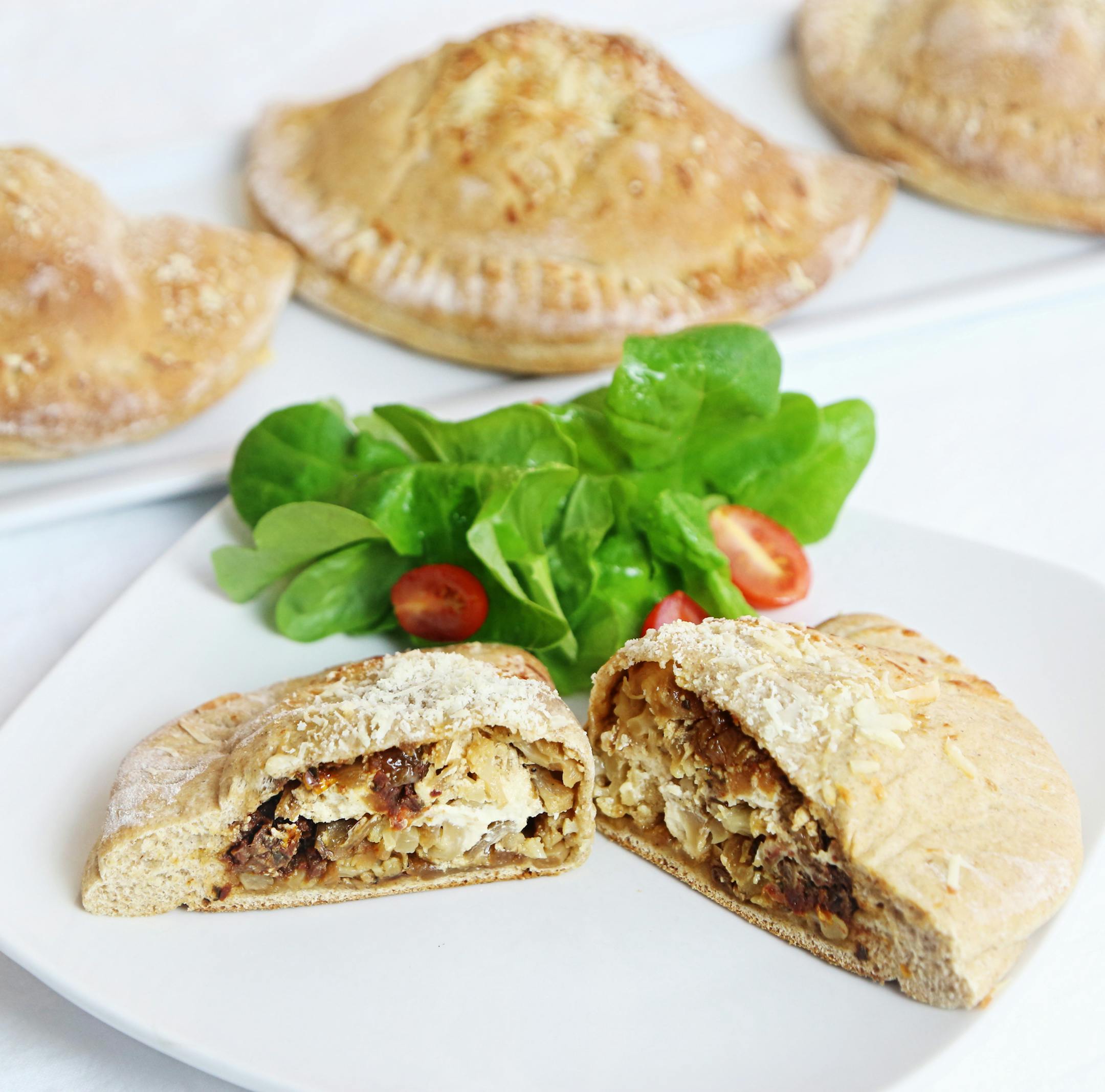 Cauliflower and Sun-Dried Tomato Calzones.