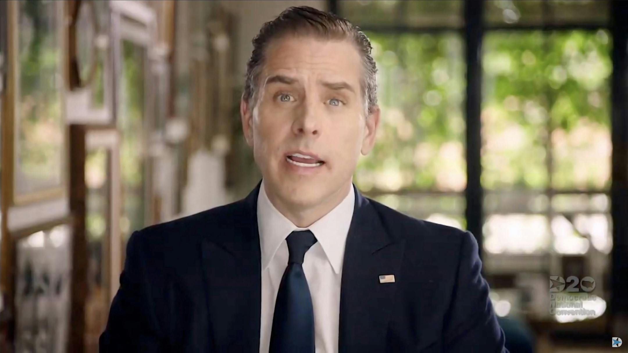 In a screenshot from the DNCC's livestream of the Democratic National Convention, Hunter Biden, son of Democratic presidential nominee Joe Biden, addresses the virtual convention on Thursday, Aug. 20, 2020. (DNCC/Getty Images/TNS) ORG XMIT: 1777511