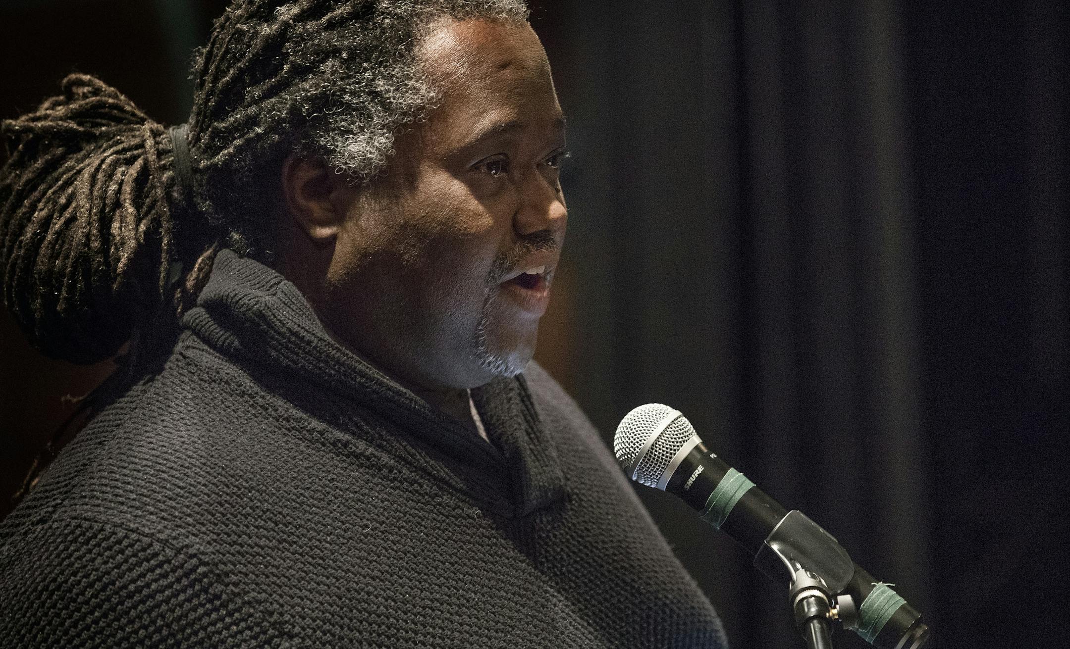 Andy Johnson read during a “literary protest” Sunday night at Intermedia Arts in Minneapolis. ] - January 15, 2017, Minneapolis, MN, A team of 3 middle schoolers from Cedar Riverside Community School has won $10K for their idea on how to help underserved kids gain access to sports, outdoors equipment, as well as a trip to the Super Bowl. They’re the SAP 2016 National Teen Social Innovators of the Year.