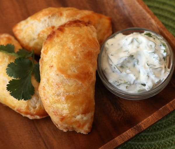 Empanadas with a cheese and veggie filling.