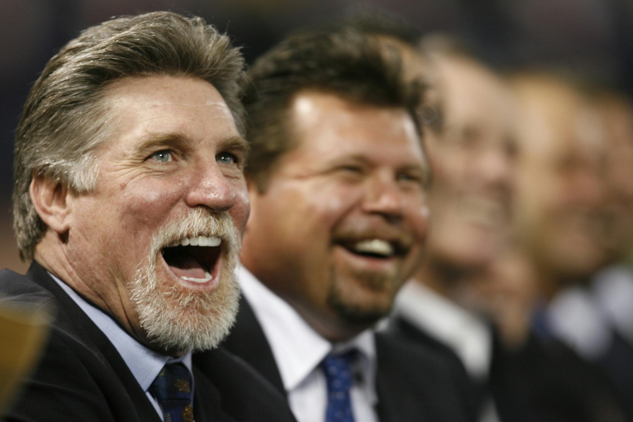 Jack Morris laughs while watching a video of Kirby Puckett on the David Letterman show during a memorial service for the former Twins great. Morris' final chance to reach the Hall of Fame is Wednesday.
