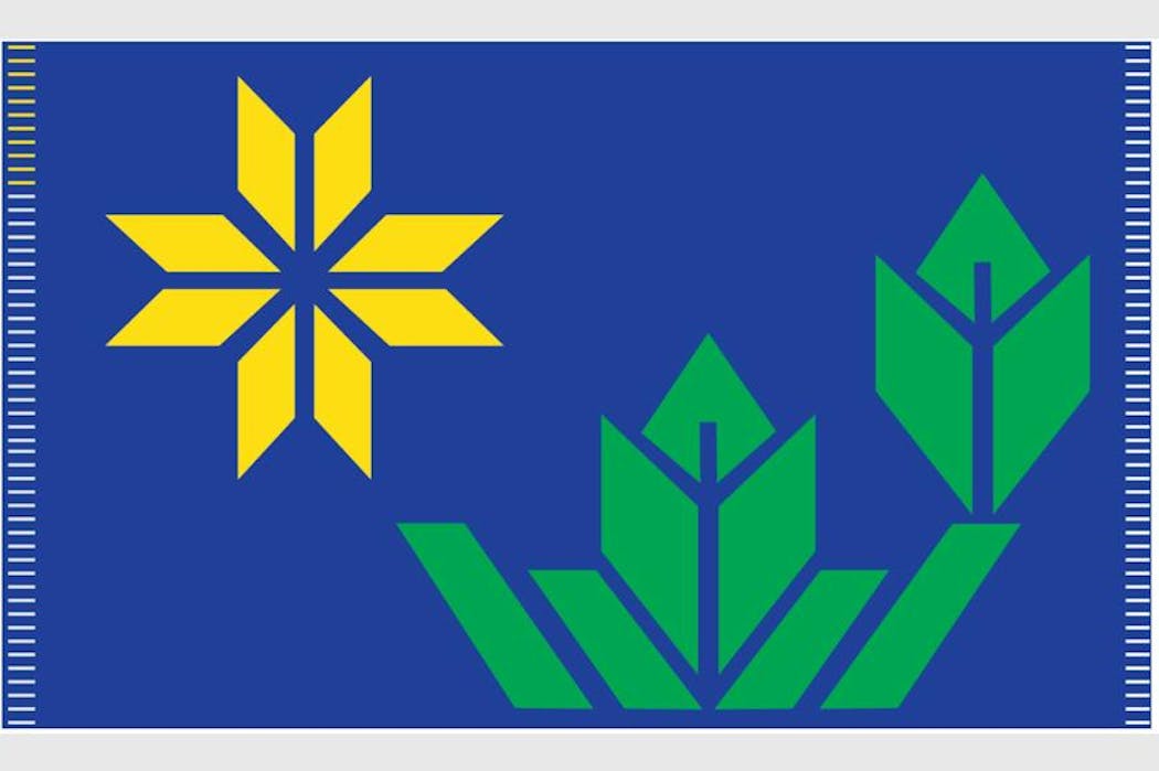 A fifth design shows a yellow symbol perhaps showing another star, and then some green symbols, which could be lady slippers or another plant.