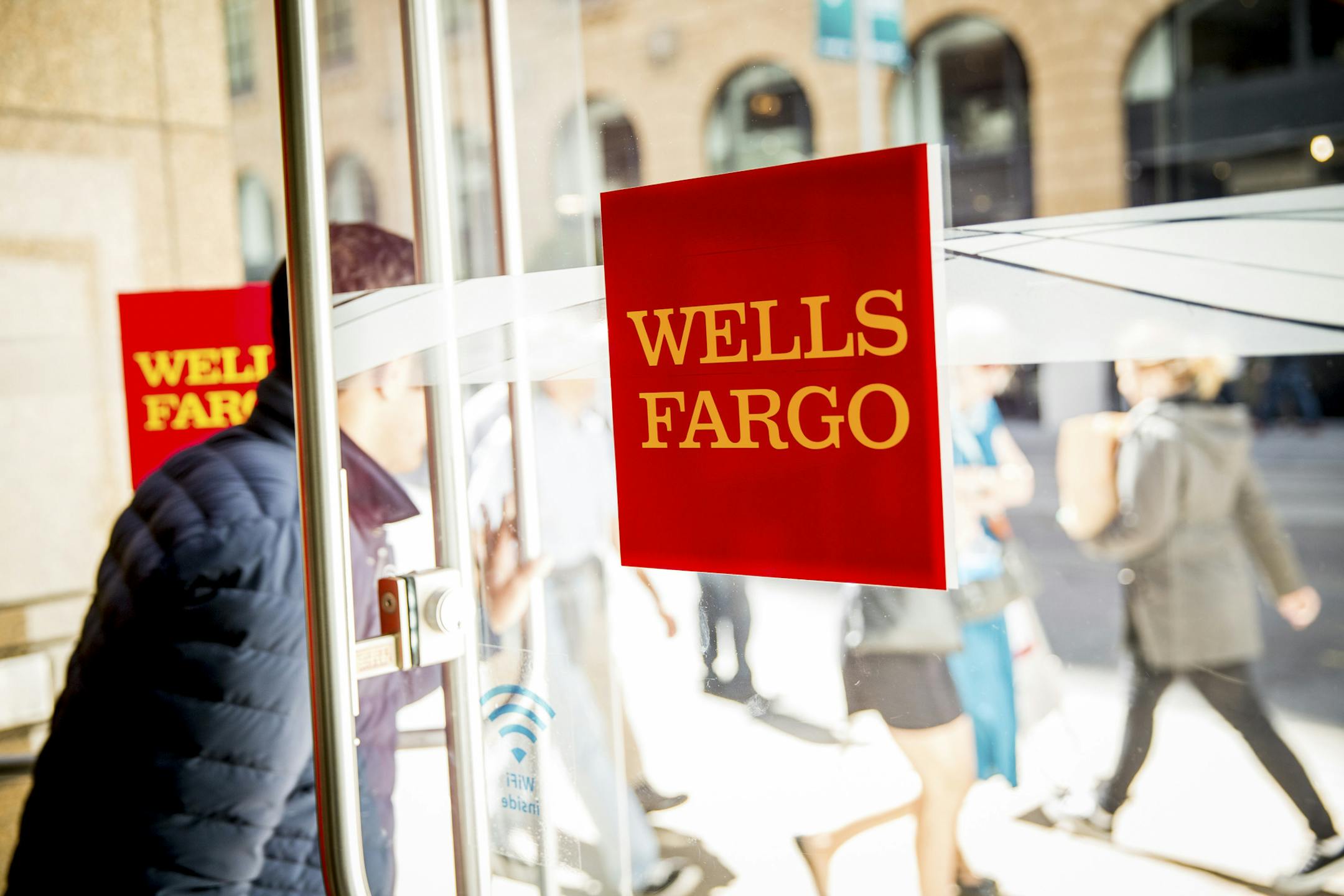 FILE -- Wells Fargo headquarters in San Francisco's Financial District, Sept. 16, 2016. The big banks and Silicon Valley are waging an escalating battle over your personal financial data, including the amount you spent on dinner last week and how much you are paying for your mortgage. (Max Whittaker/The New York Times)
