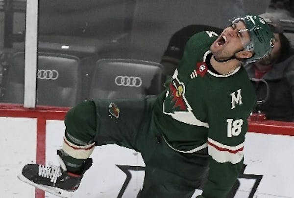 The Wild's Jordan Greenway celebrated his second-period goal, his second of the season, in a 3-2 victory over the Avalanche at Xcel Energy Center on T