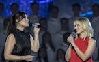 Idina Menzel, left, and Kristen Bell contribute to "The Wonderful World of Disney: Magical Holiday Celebration."