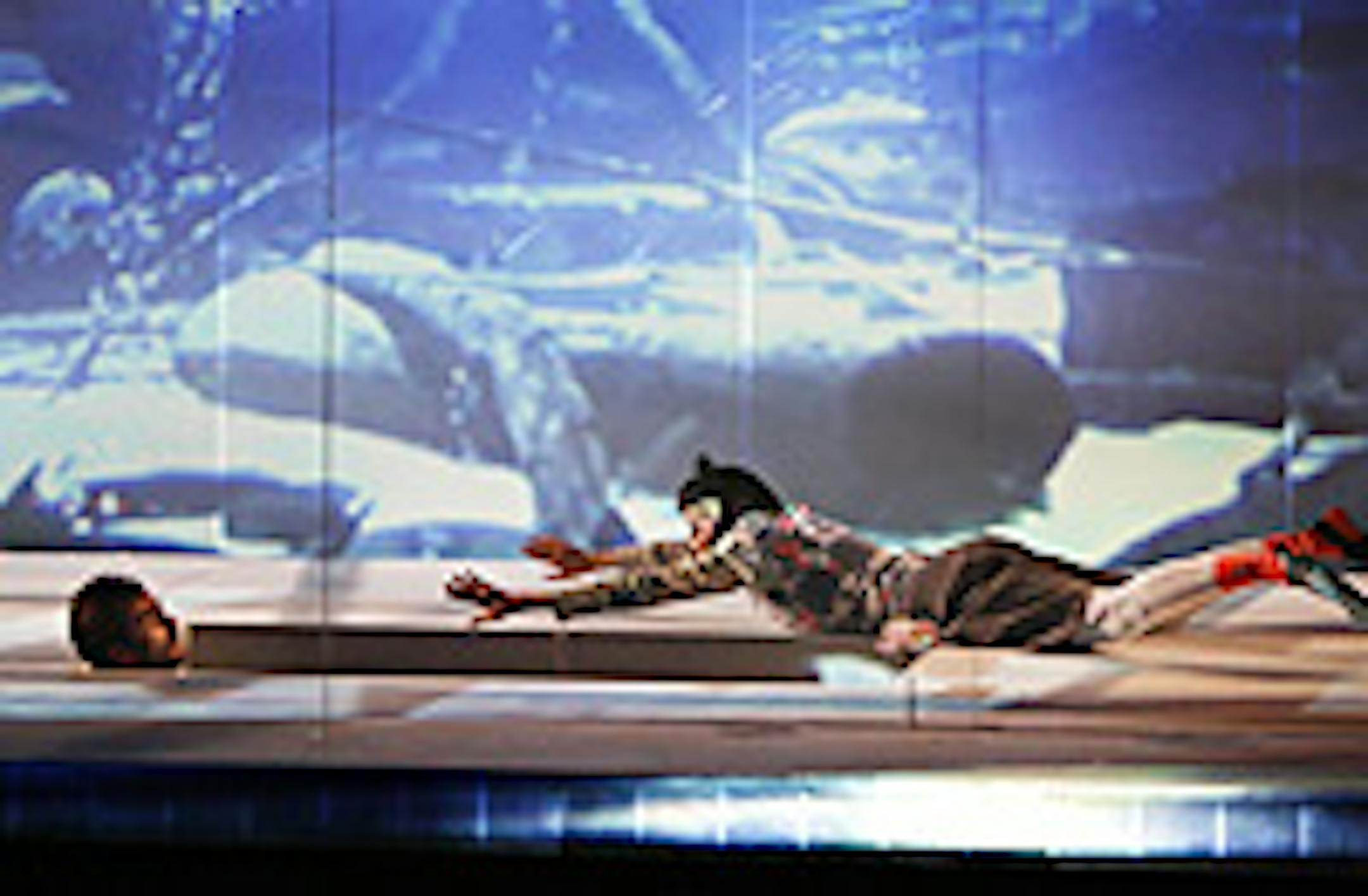 Nathan Keepers and Jennifer Baldwin Peden in Theatre de la Jeune Lune's "Fishtank."