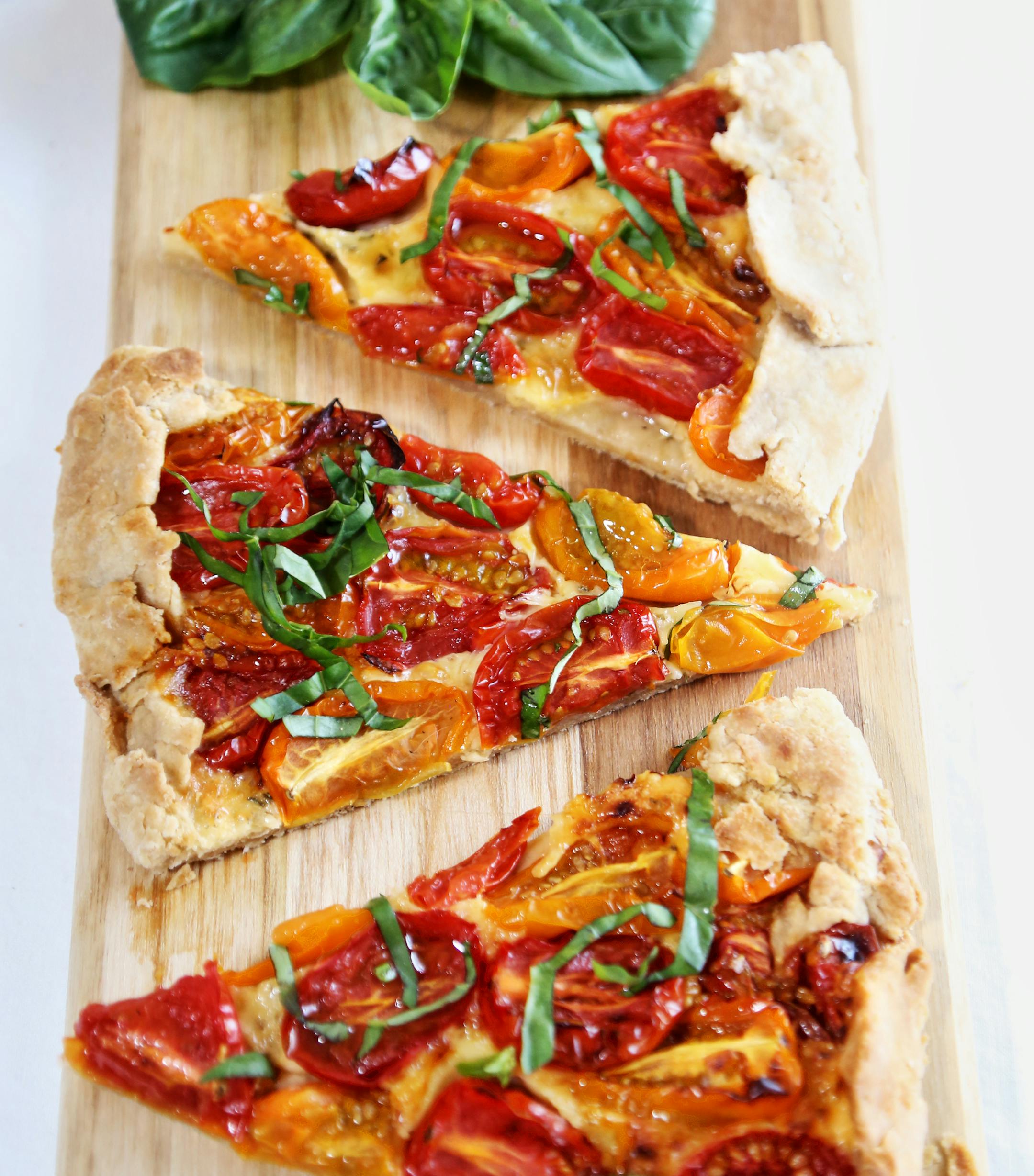 Smoked Grape Tomato Tart With Rosemary and Basil.