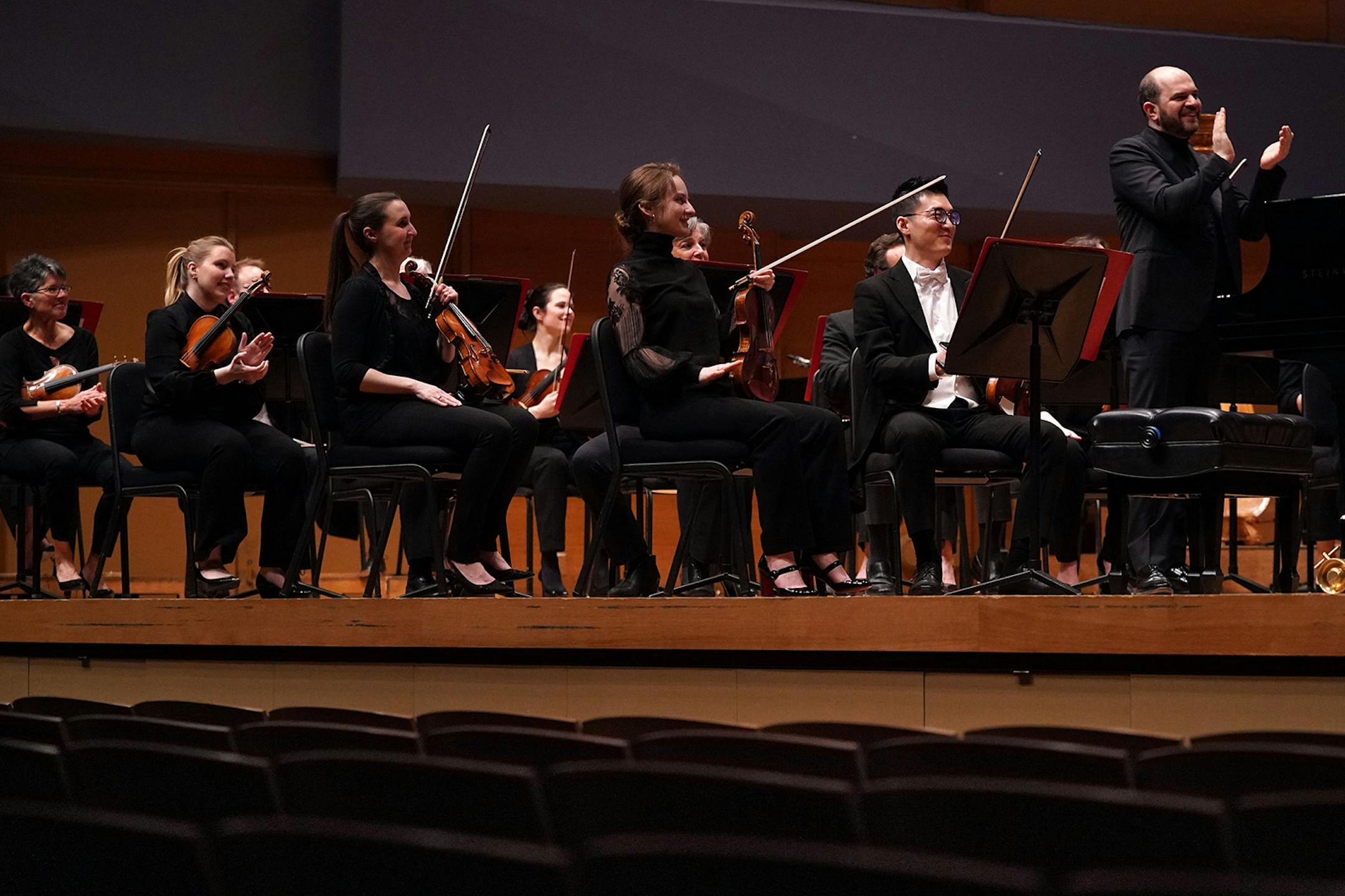 The Minnesota Orchestra performed to a nearly empty hall for a radio broadcast as concerns for the Coronavirus forced cancellations of events around the country on Friday March 13, 2020.