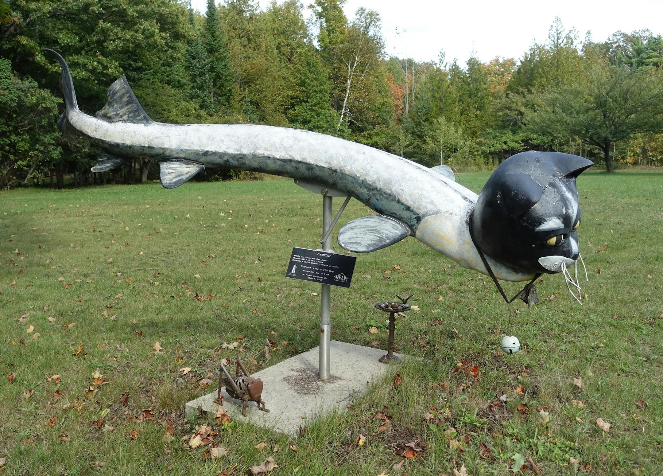 The quirky personality of Washington Island is exemplified by this roadside artwork called "Catfish."