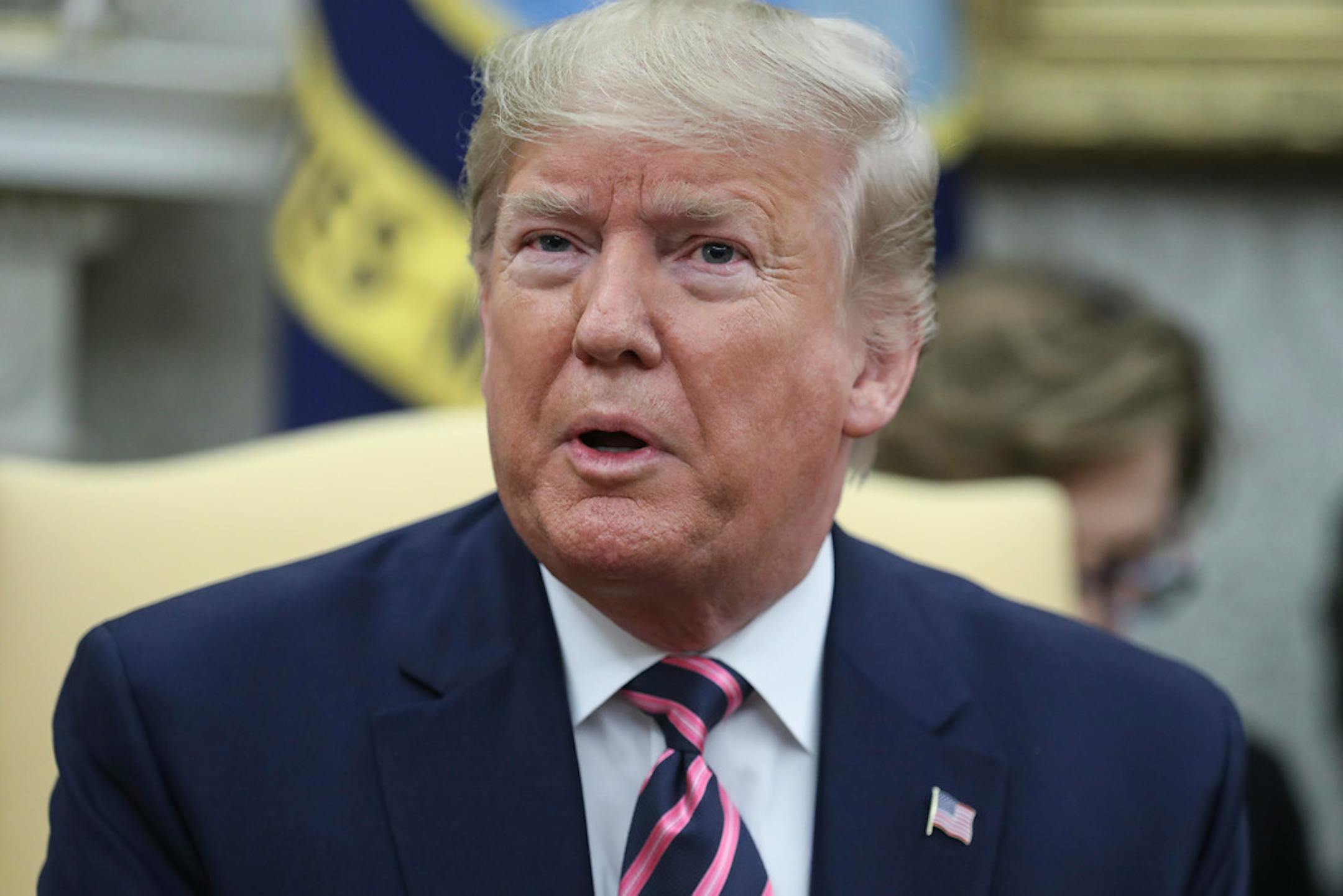 President Donald Trump declared Friday's House committee vote to impeach him "an embarrassment to our country" and refused to back away from the charge that first ensnared him in the scandal. (Oliver Contreras/SIPA USA/TNS) ORG XMIT: 1514791