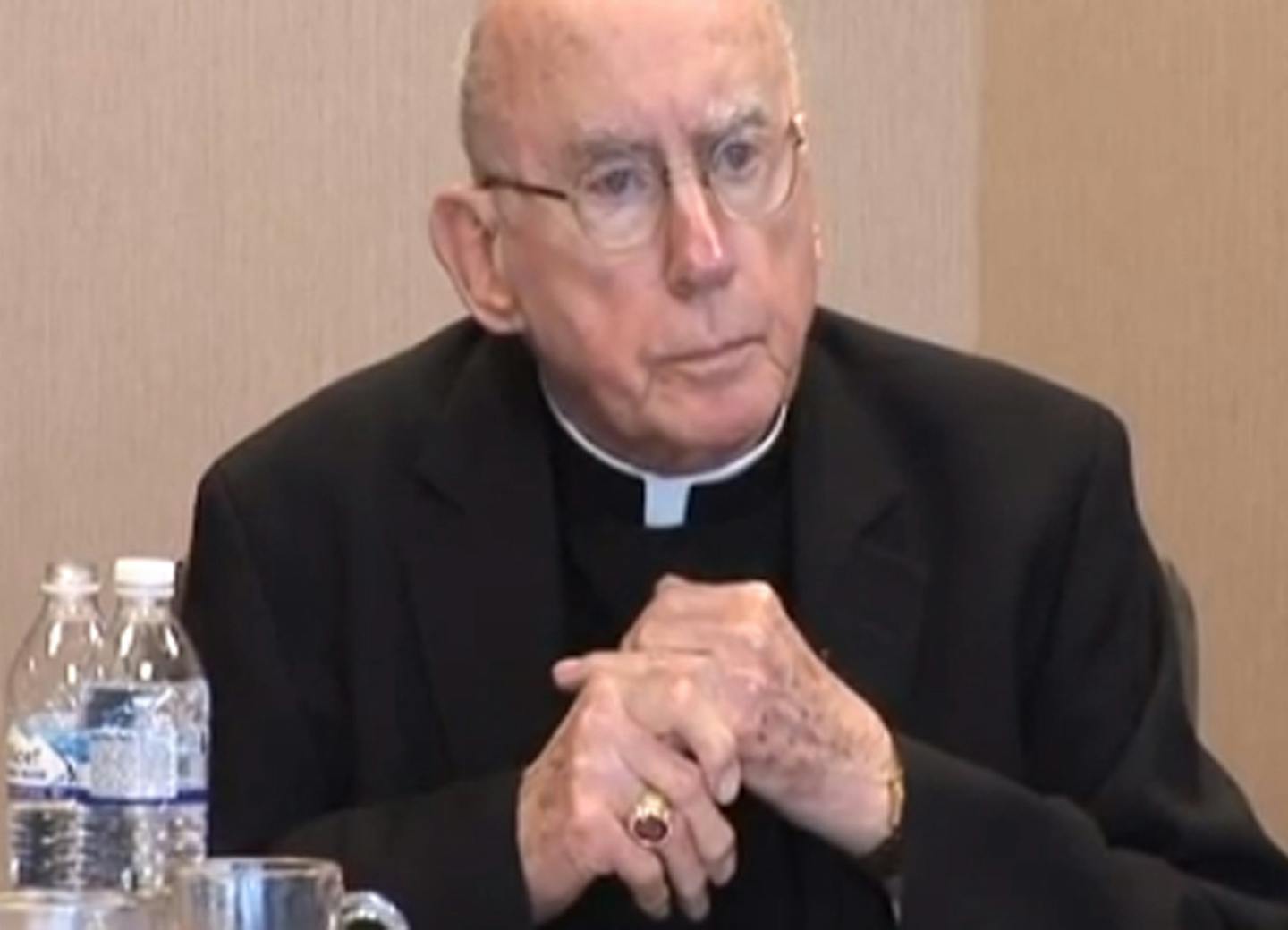 Frame grab from the videotaped deposition of Archbishop Harry Flynn. ORG XMIT: MIN1406041637000951