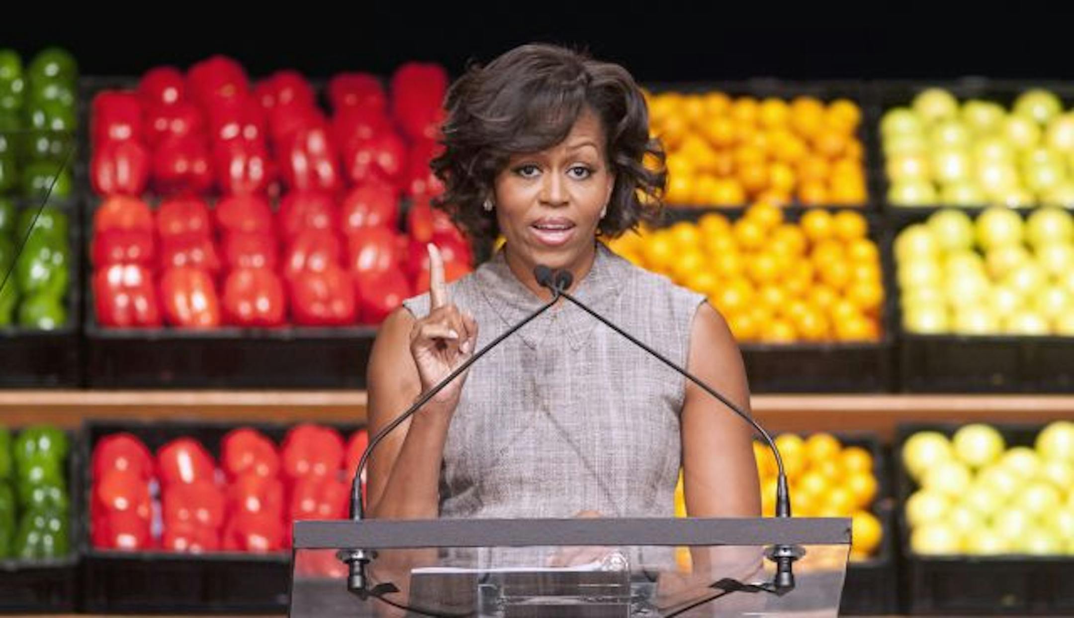 First Lady Michelle Obama said Wal-Mart could change the "entire food industry."