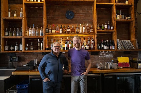 (Left) Noble Pour co-owner, Tom Hanson, and general manager, Tyler Schwanke, posed for a portrait behind the bar on Thursday December 12, 2019.