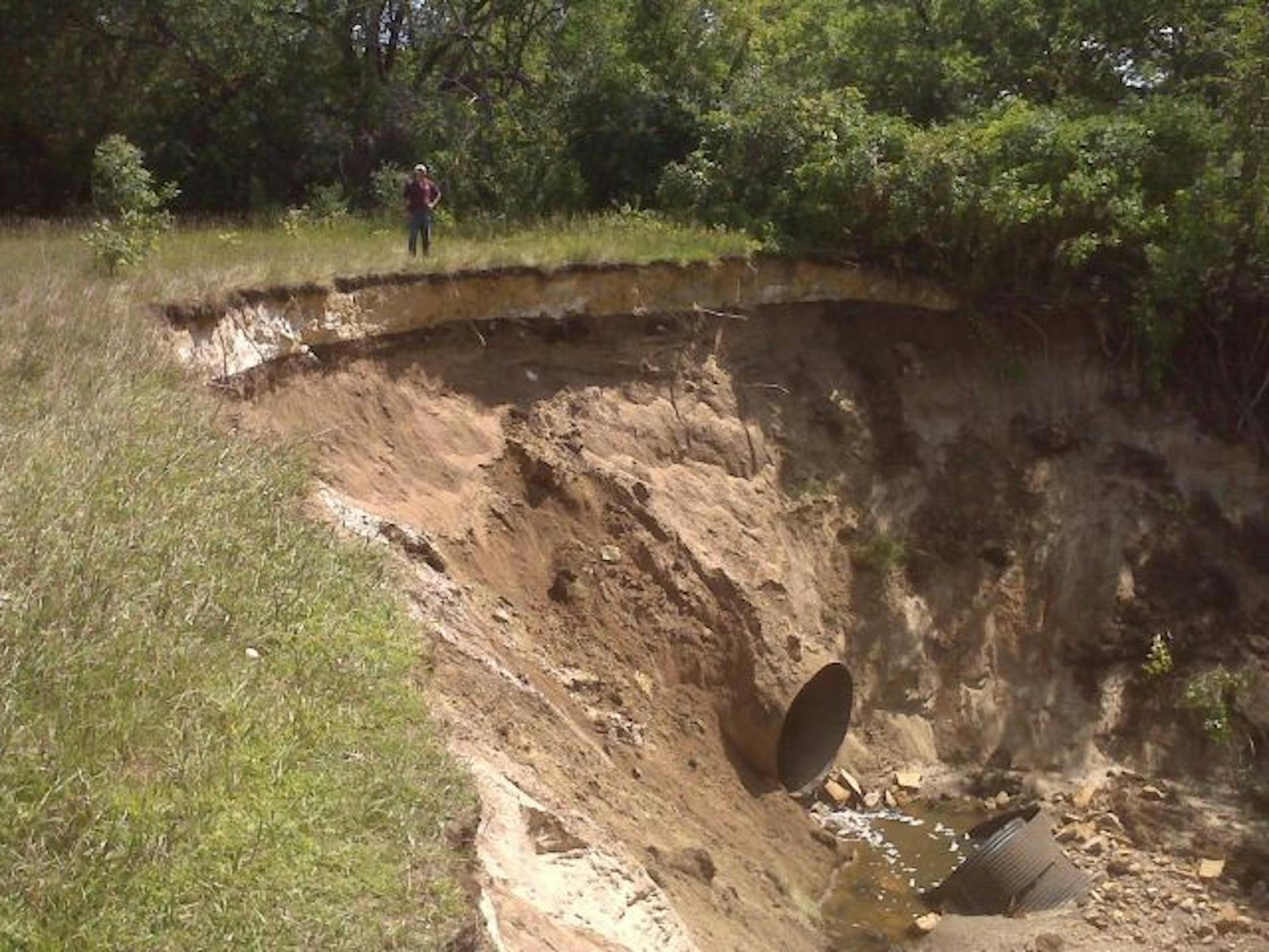 In September a section of pipe collapsed into a catch basin by the Mississippi River in Fridley's Riverfront Regional Park. Fridley and Columbia Heights have replaced the pipe and restored the bank.
