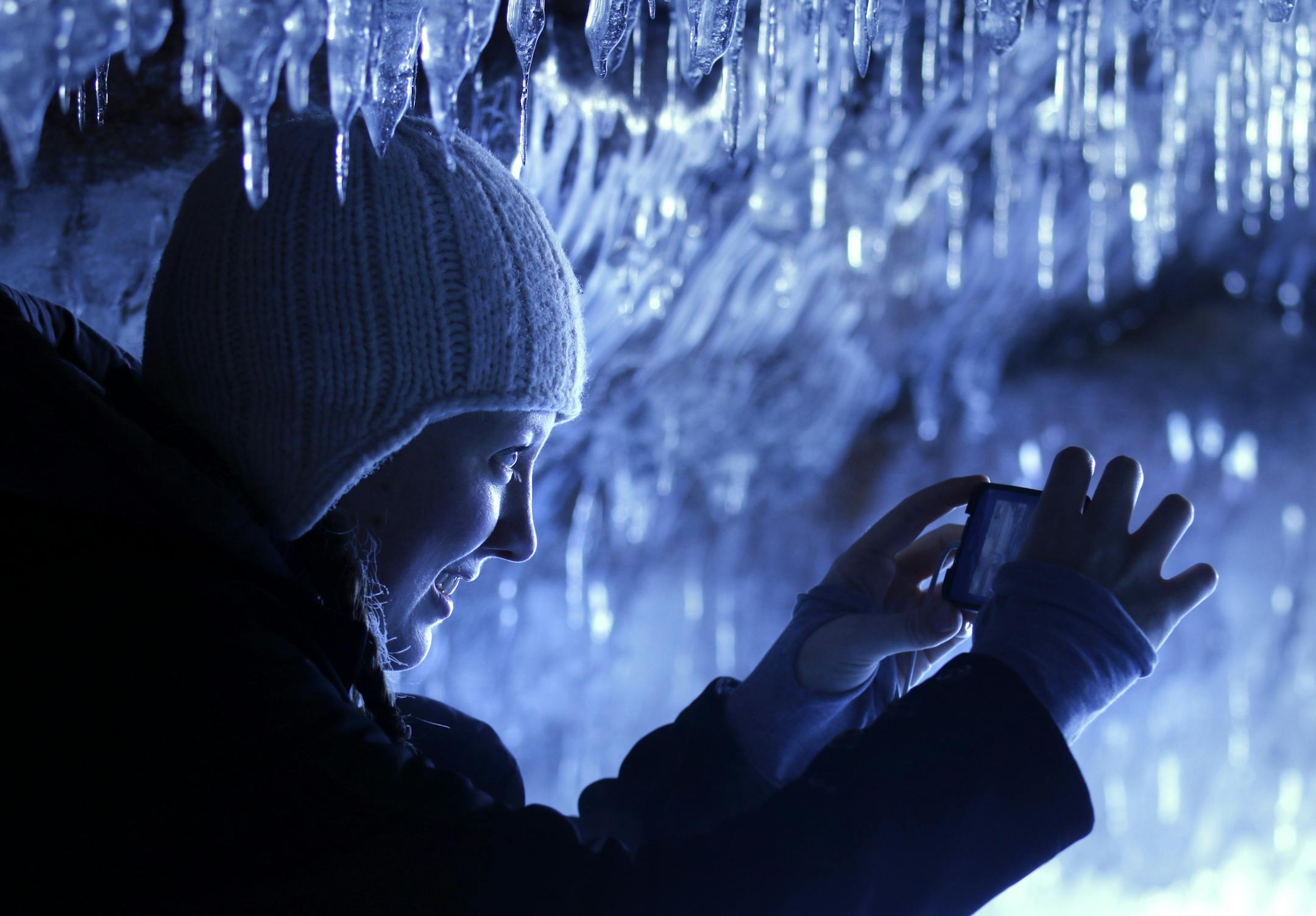 It's been 5 years since the ice has frozen along the south shore of Lake Superior, creating access to the wonders of the Ice Caves of the Apostle Islands National Lakeshore. Over the weekend over 8,000 people made the pilgrimage, a mile walk along the frozen shore, to witness and photograph the crystal wonders of the caves.
