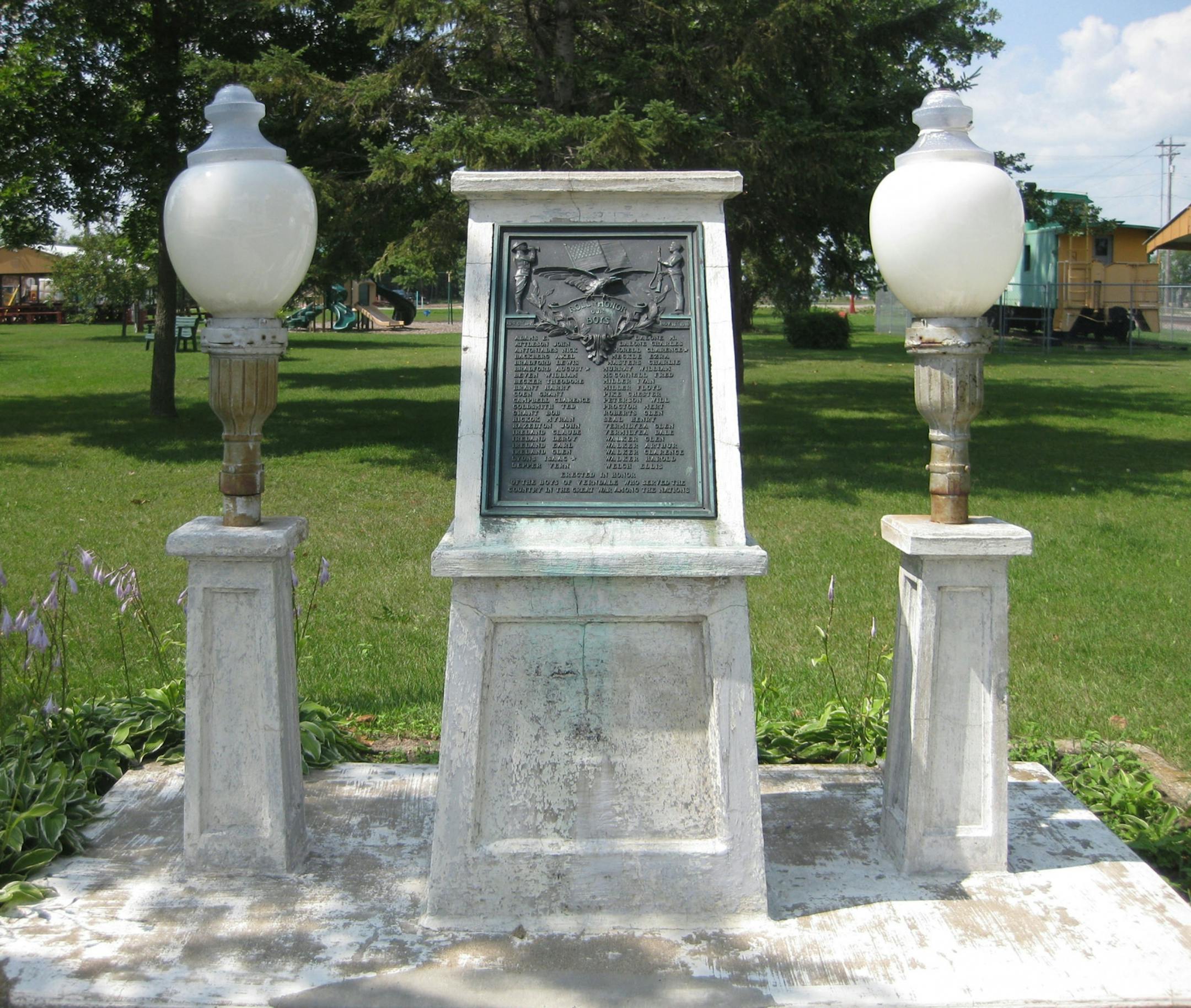 A World War I memorial in Verndale.