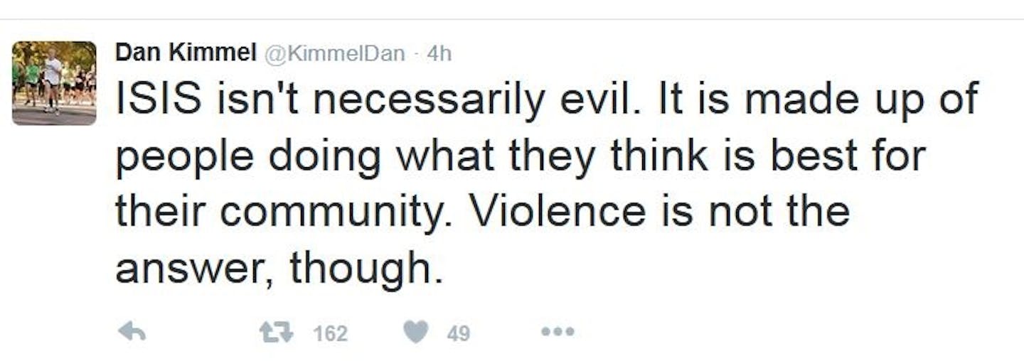 Twitter posting from DFLer Dan Kimmel of Burnsville.