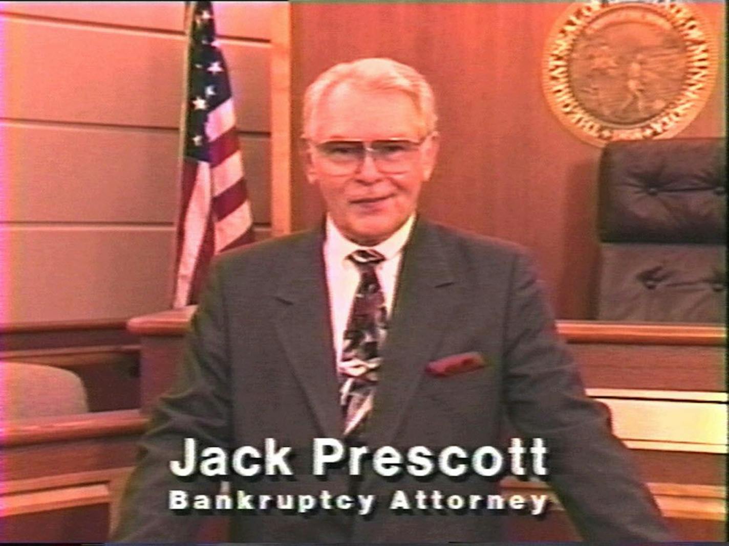 Frame grab of lawyer Jack L. Prescott taken from video tape.