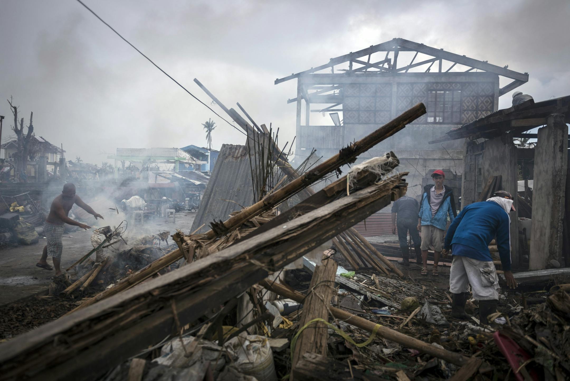 An area of Palo, central Philippines, near the Saint Joaquin Parish church, which was heavily damaged by typhoon Haiyan, seen on Sunday, Nov. 17, 2013. Typhoon Haiyan barreled through the Philippines over a week ago killing thousands.