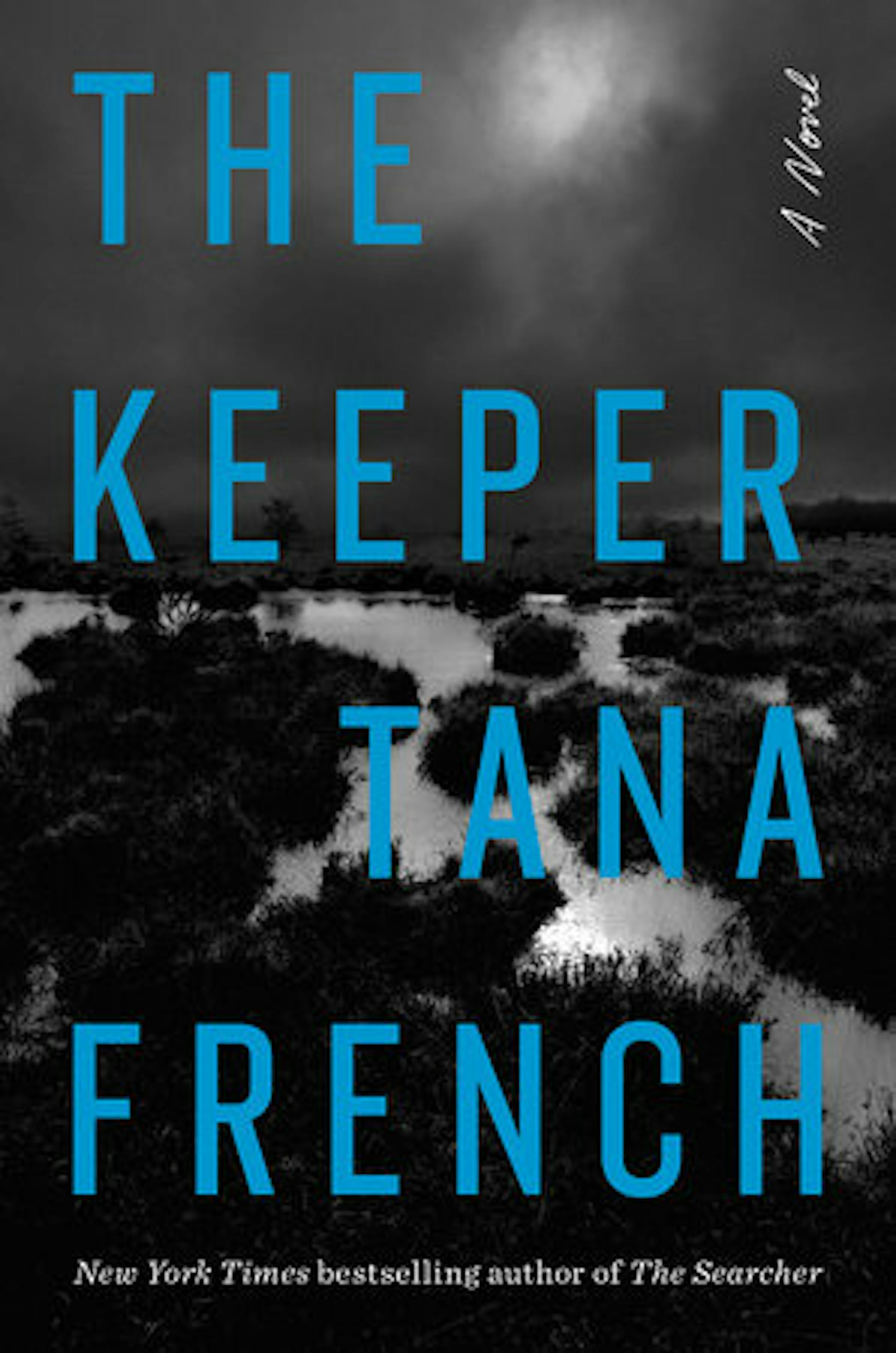 cover of The Keeper is a black and white aerial photo of a marshy, deserted area