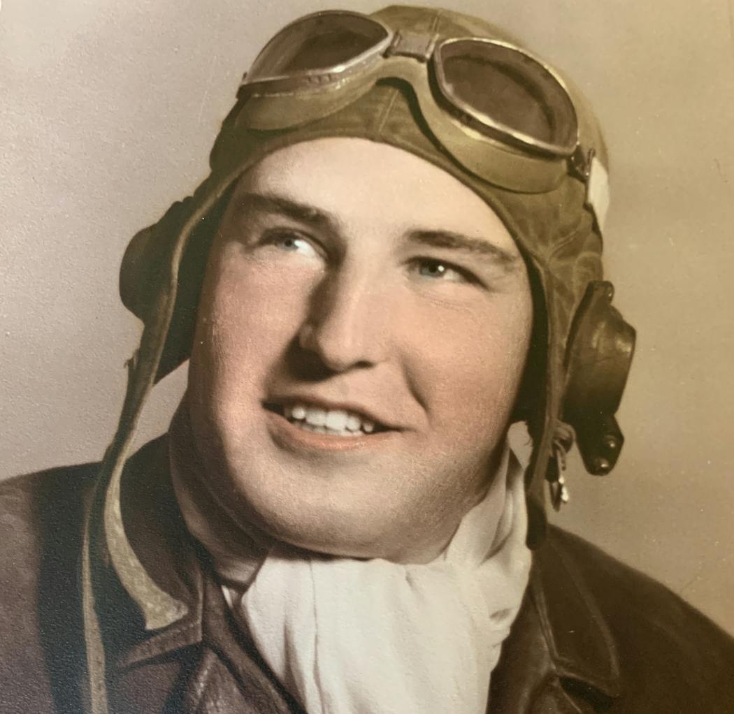 Tony Seykora, 21, as a young World War II pilot.