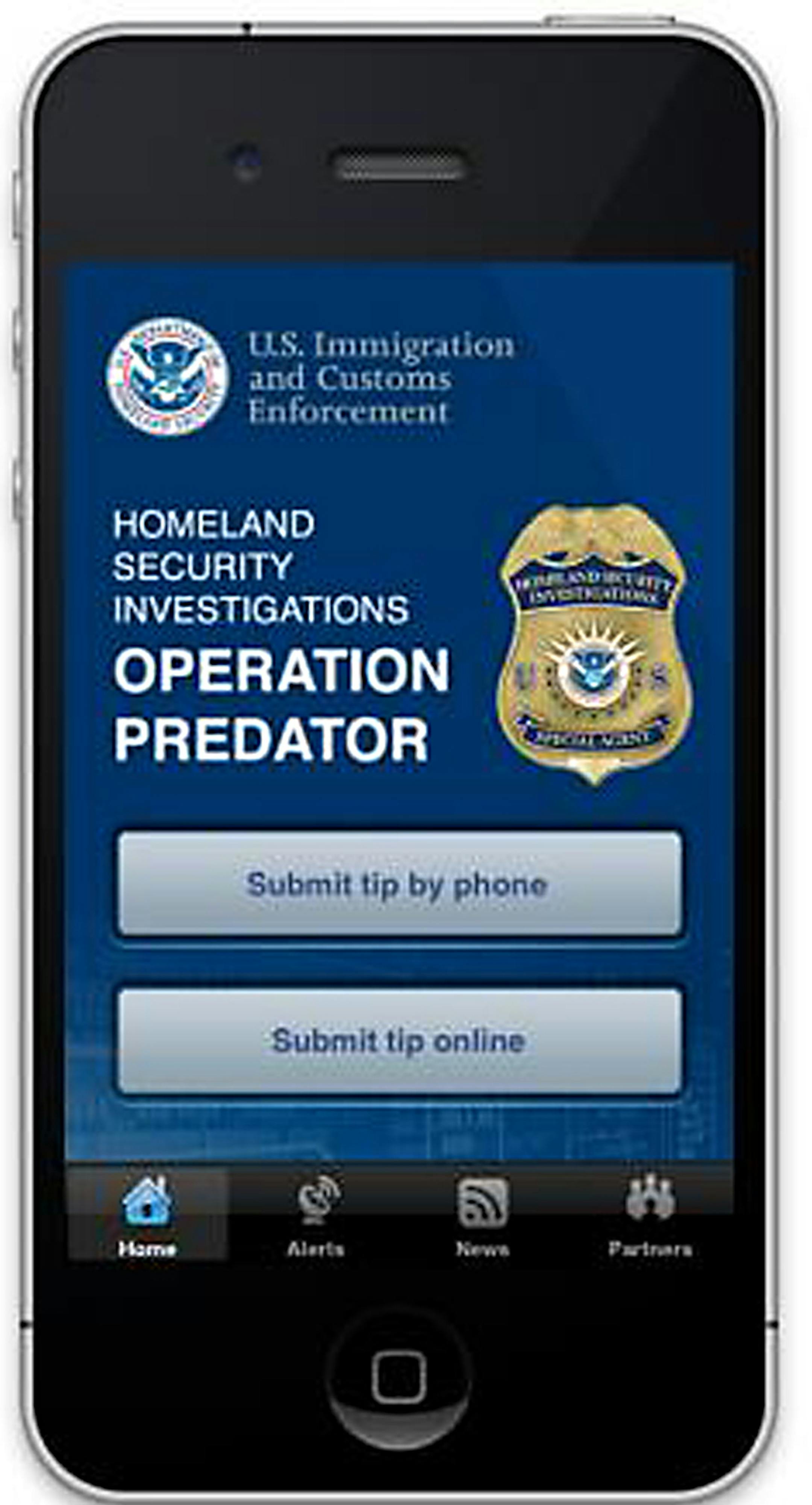 The new app from ICE is available for iPhones and should be available for other types of smartphones soon, the agency said. Courtesy ICE