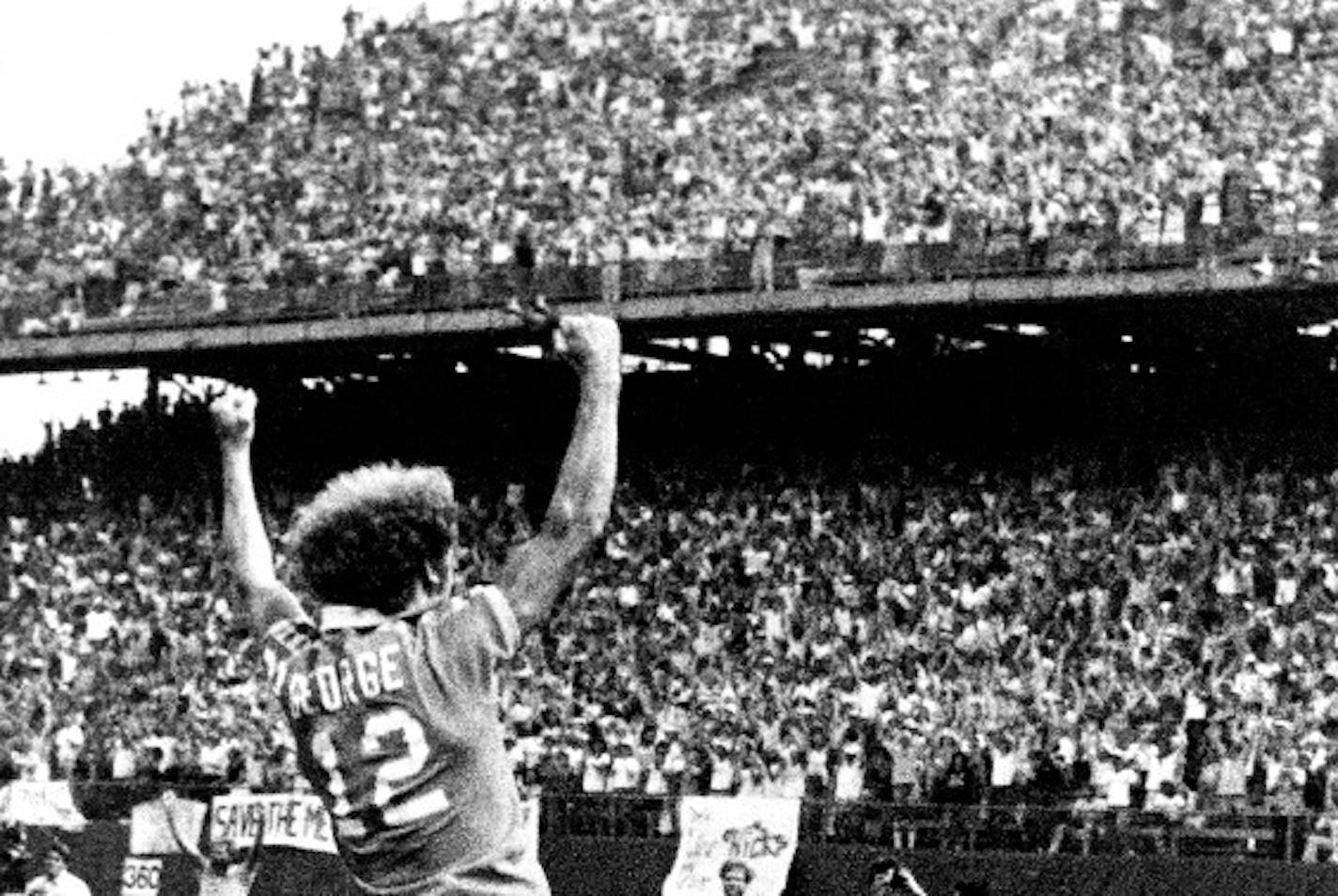 Young crowds flocked to Minnesota Kicks soccer games at Met Stadium in the '70s, such as this match against the Cosmos in August of 1978.