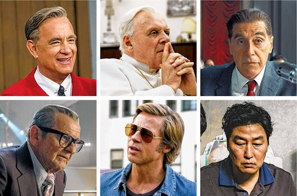 Supporting actor nominees Tom Hanks, Anthony Hopkins, Al Pacino, Joe Pesci and Brad Pitt. Song Kang Ho missed the cut.