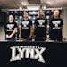 Lynx players (l-r): Lindsay Whalen, Maya Moore, Rebekkah Brunson and Seimone Augustus prior to Saturday's game vs. Dallas.