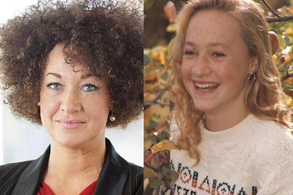 In this composite image, Rachel Dolezal is shown as an adult, left, and as a child in a photo provided by her parents, Larry and Ruthanne Dolezal.