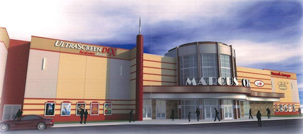 Marcus Theaters in Shakopee, as rendered by Paradigm Design and provided by City of Shakopee. Plans are to build off County Road 21.