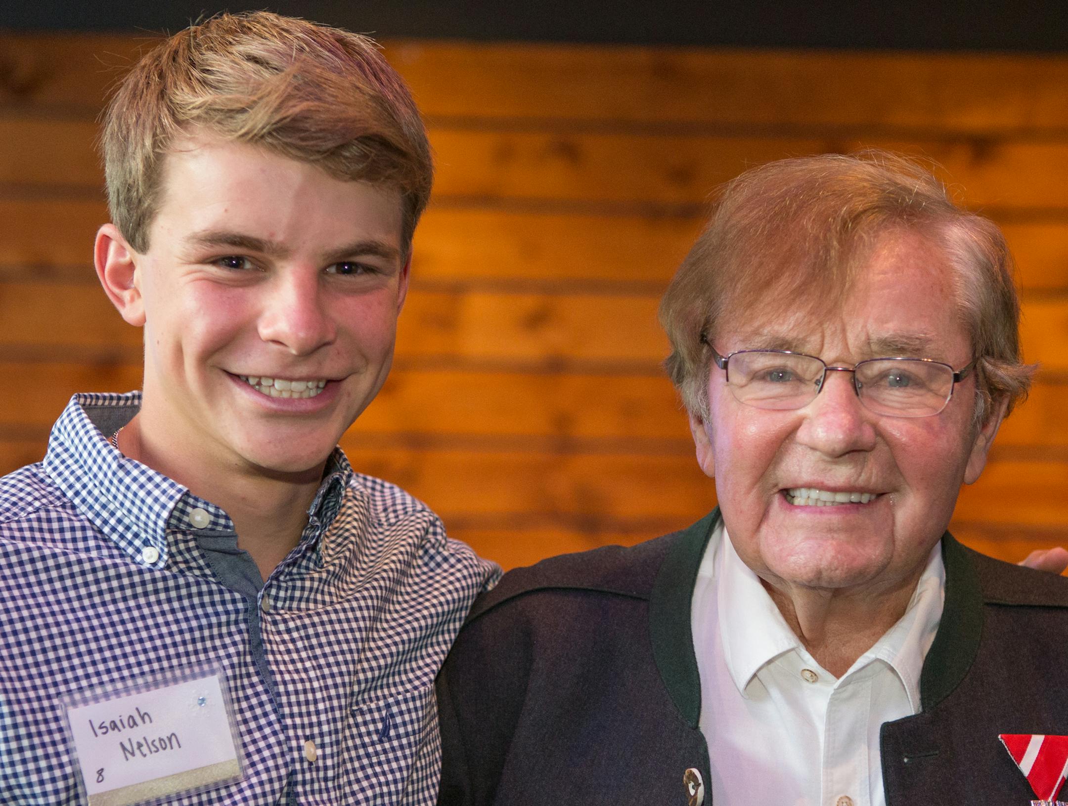 Erich Sailer (right) and his student, nationally ranked Isaiah Nelson at the Buck Hill Foundation fundraising dinner. [ Special to Star Tribune, photo by Matt Blewett, Matte B Photography, matt@mattebphoto.com, August 25, 2017, Buck Hill Foundation, Burnsville, Minnesota, SAXO 1004290488 FACE090317
