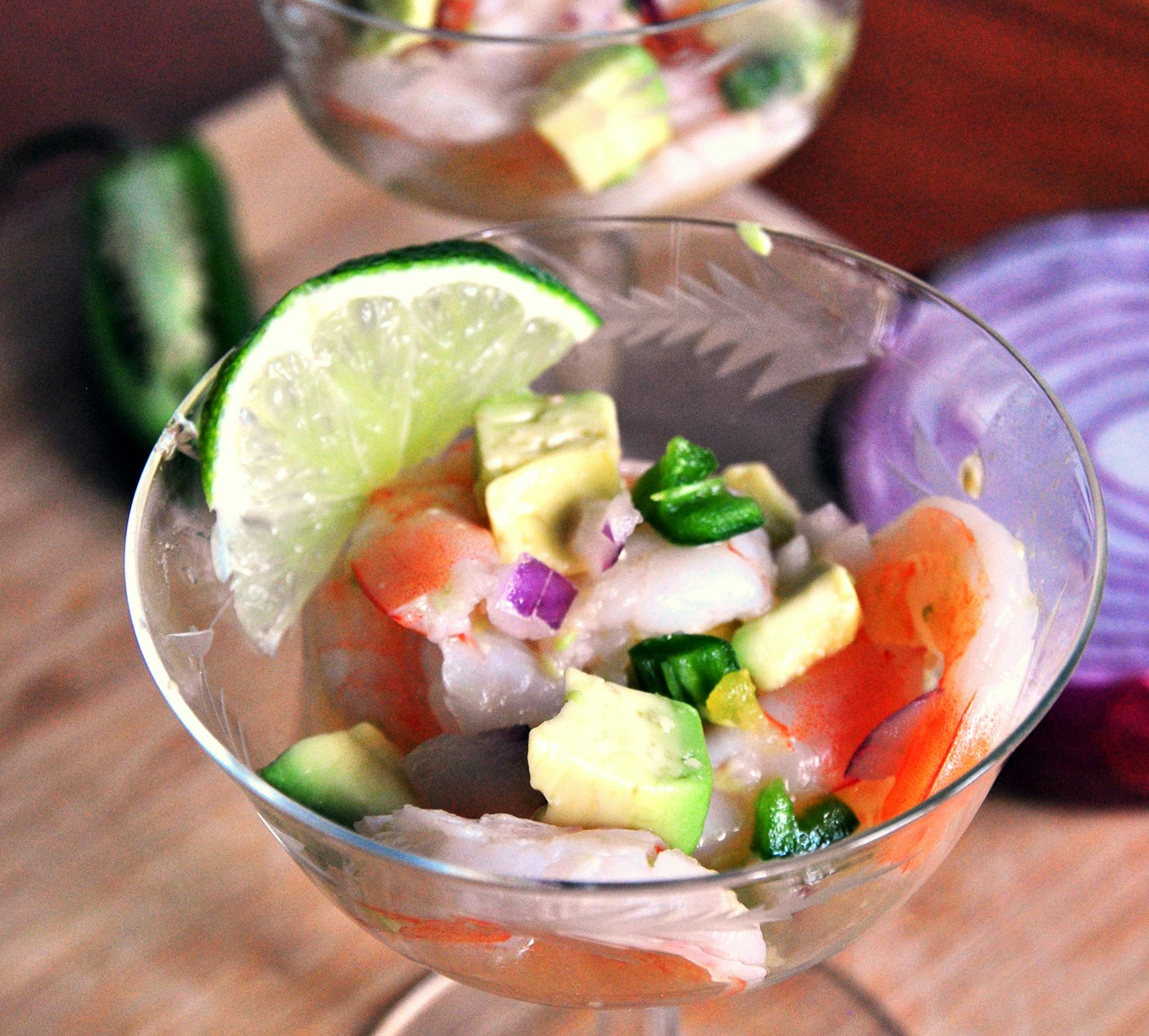 Shrimp and lime ceviche.