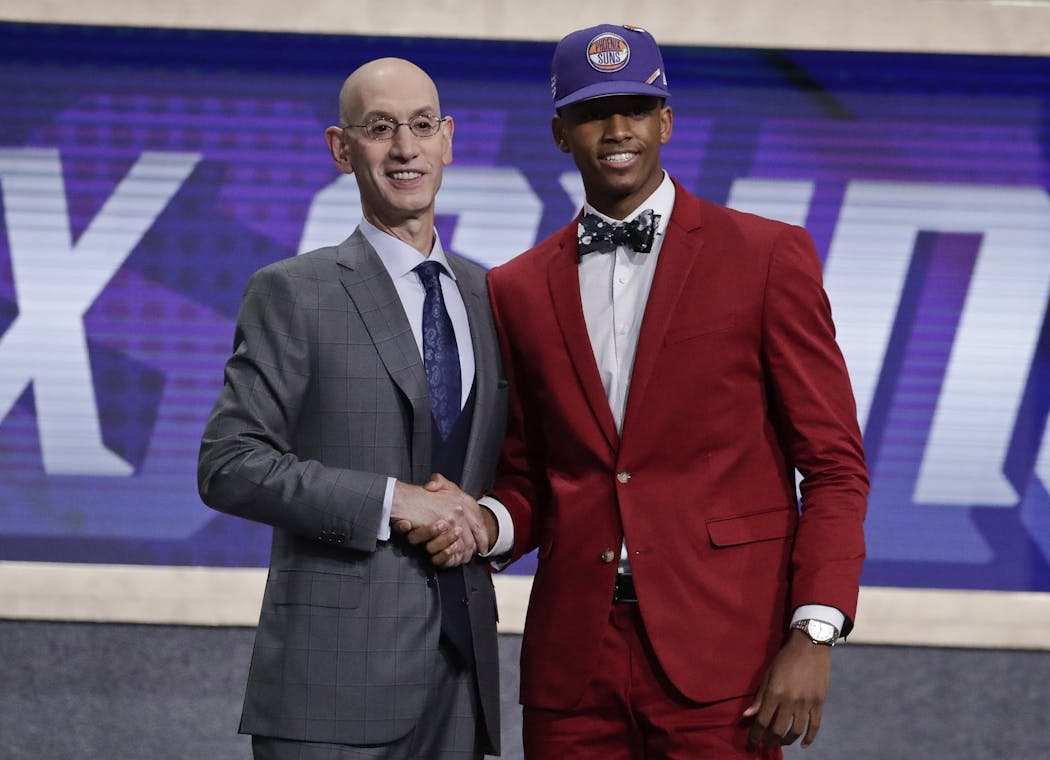 NBA Commissioner Adam Silver posed with Texas Tech’s Jarrett Culver after the Phoenix Suns selected him as the sixth overall pick in Thursday's NBA draft, but Culver ultimately went to the Timberwolves in a deal involving forward Dario Saric and the No. 11 overall pick.