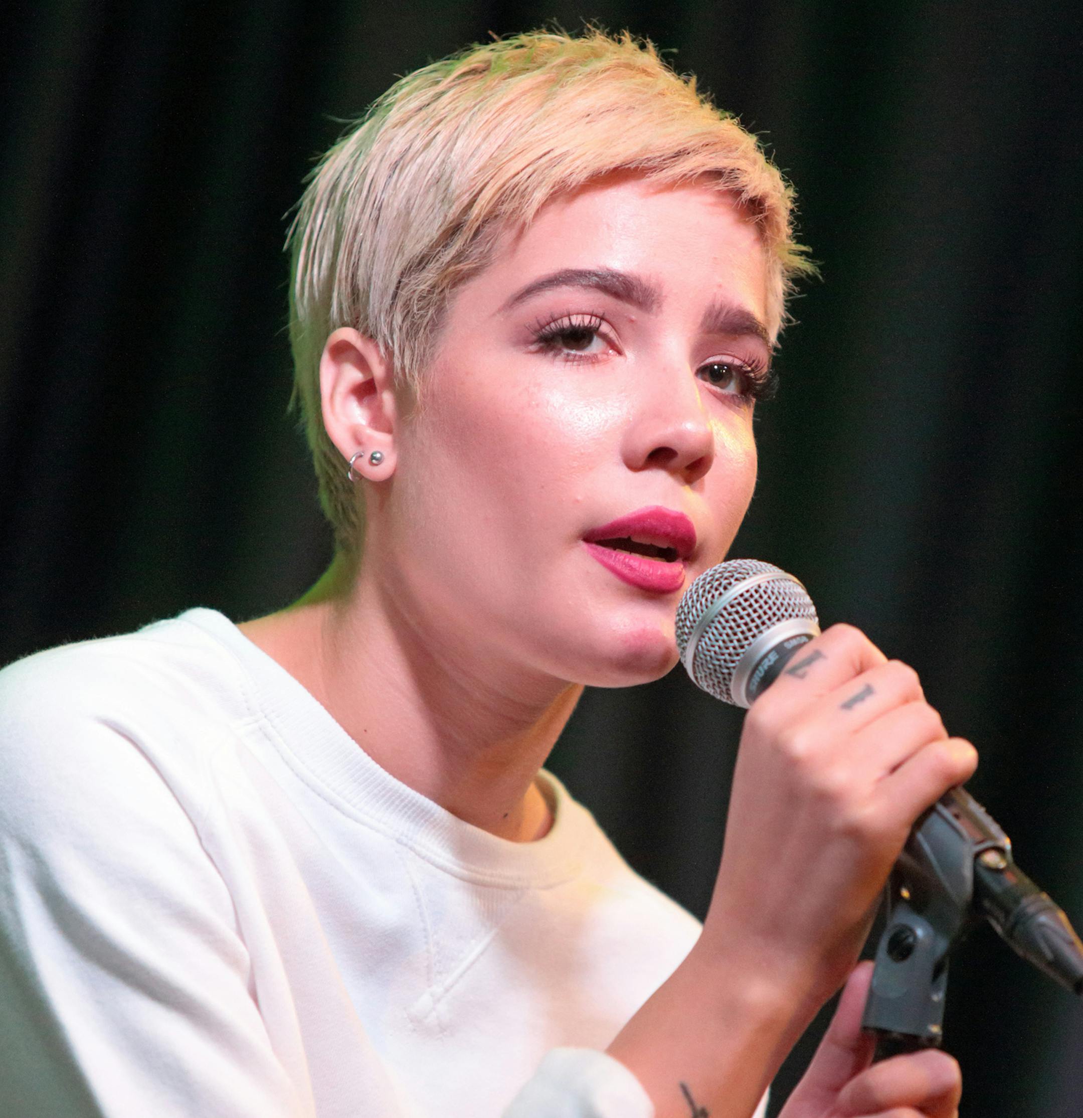 Singer-songwriter Halsey visits the Q102 Performance Theater on Monday, Oct. 19, 2015, in Philadelphia. (Photo by Owen Sweeney/Invision/AP)