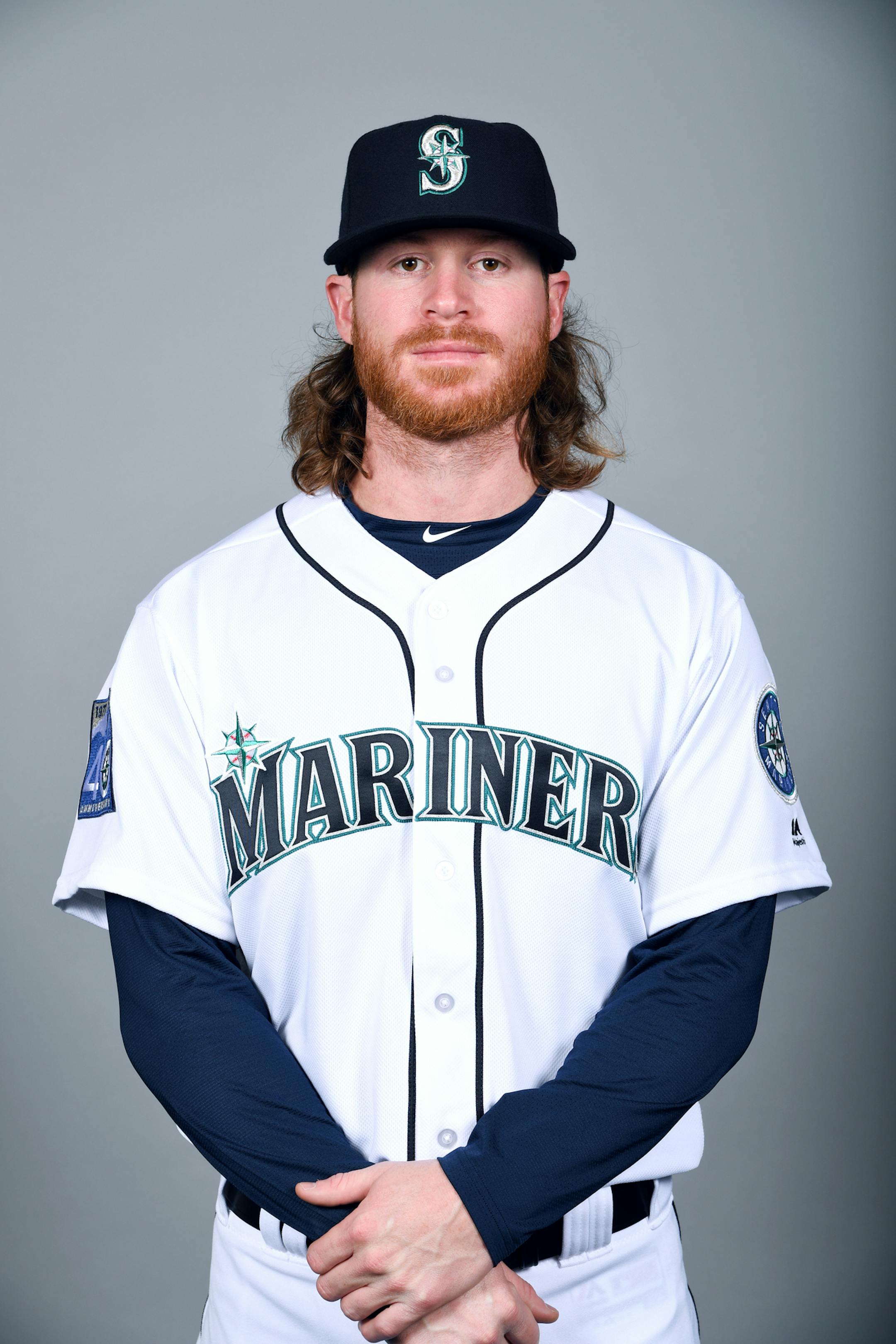 PEORIA, AZ - FEBRUARY 20: Ben Gamel #16 of the Seattle Mariners poses during Photo Day on Monday, February 20, 2017 at Peoria Sports Complex in Peoria, Arizona. (Photo by Robert Binder/MLB Photos via Getty Images) *** Local Caption *** Ben Gamel ORG XMIT: 694724437