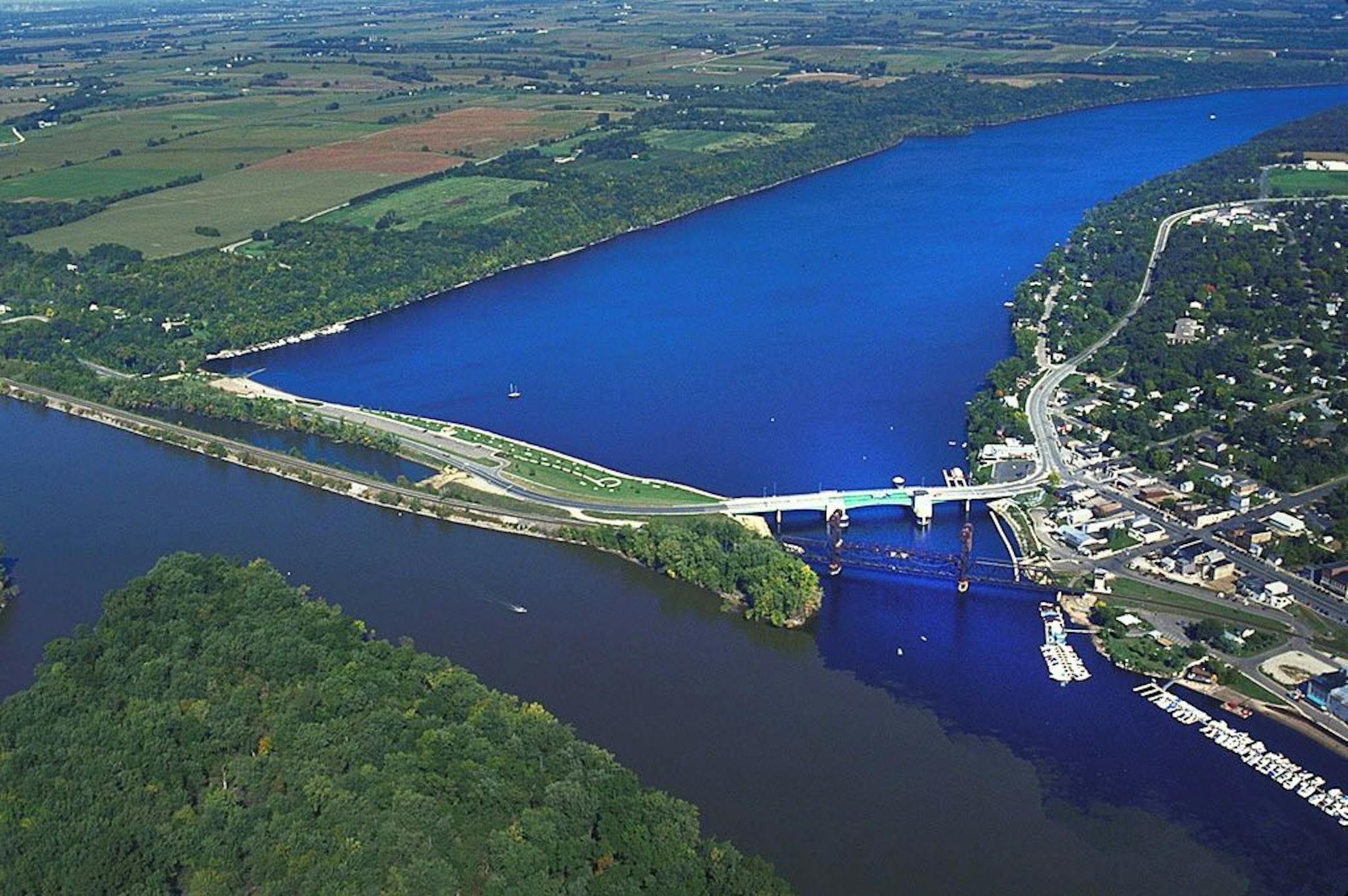 This image from the Metropolitan Design Center Image Bank shows the meeting of the Mississippi and St. Croix rivers.
