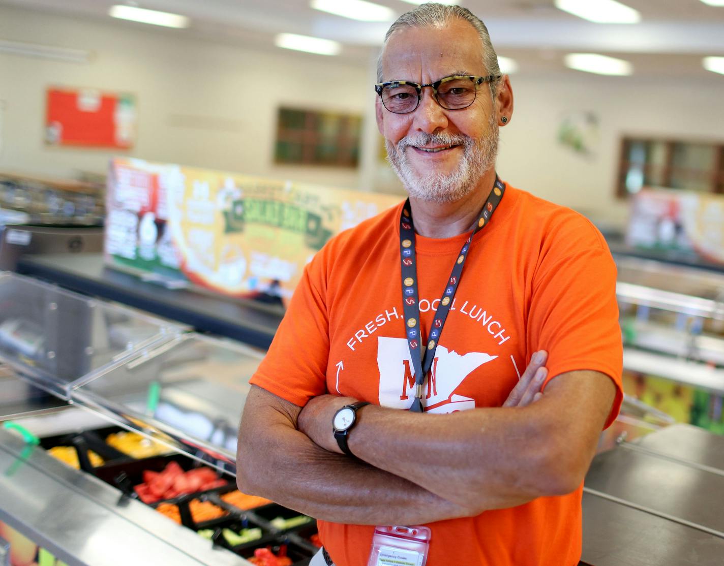 Bertrand Weber, director of Culinary & Wellness Services for Minneapolis Public Schools, seen at Lucy Craft Laney Elementary School. Laney is among the MPS schools that now serve students Jonny Pops, a low-fat popsicle dessert that meets nutritional guidelines and are made from fruit and ice cream by a locally-based company and are now distributed in Minneapolis public schools and seen Thursday, Sept. 8, 2016, at Lucy Craft Laney Elementary School in Minneapolis, MN.(ID'S TO COME)](DAVID JOLES/S