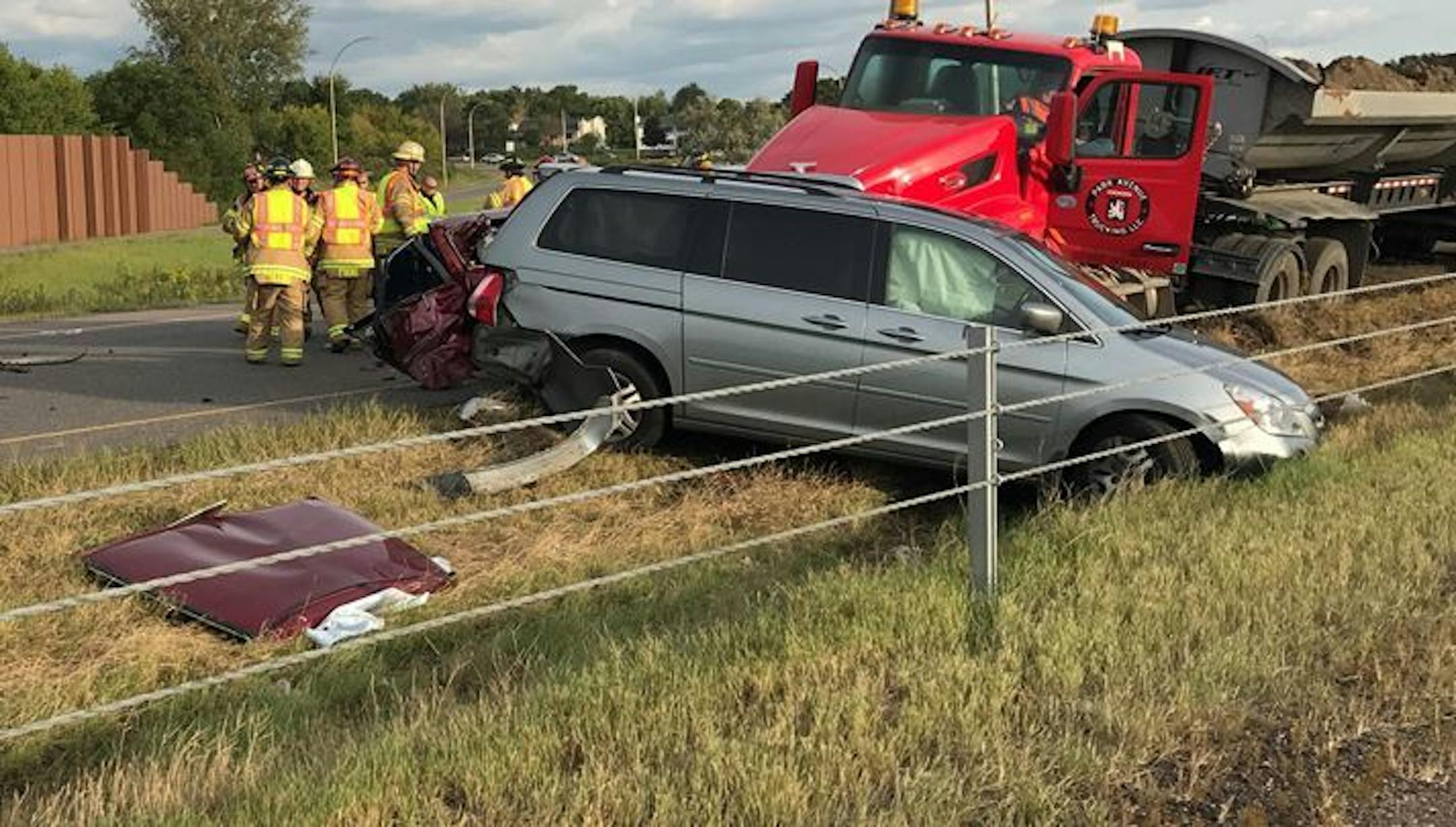 Authorities closed a portion of northbound Hwy. 169 in New Hope on Wednesday evening after this serious multi-vehicle crash.