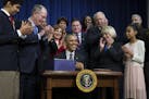 President Barack Obama speaks before signing the "Every Student Succeeds Act," a major education law setting U.S. public schools on a new course of ac