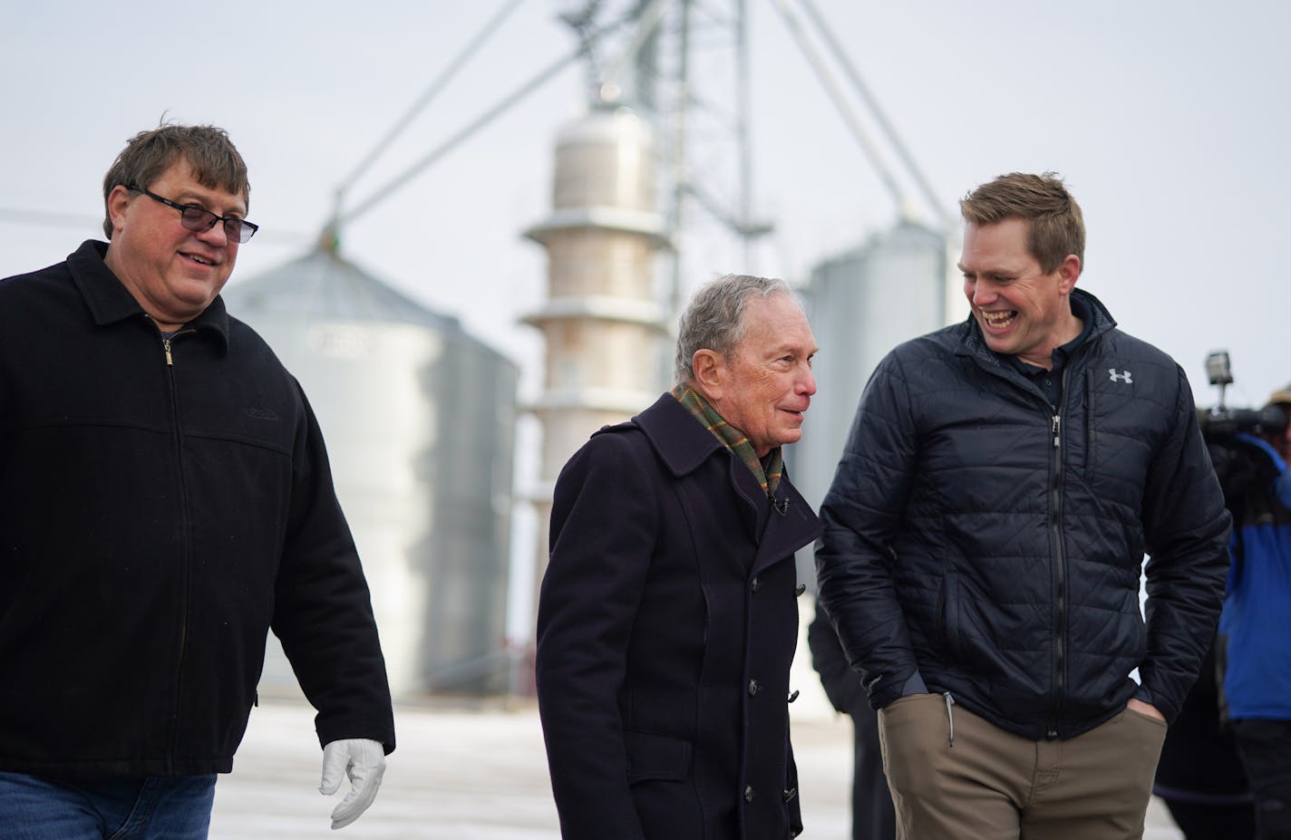 Former New York Mayor Michael Bloomberg visited the Johnson Family Farm in Wells, Minnesota to tour the farm and talk about trade tariffs. On the right is Darin Johnson, on the left Scott Johnson. ] GLEN STUBBE &#x2022; glen.stubbe@startribune.com Wednesday, January 8, 2020 Former New York Mayor Michael Bloomberg, one of the richest men in the world, is bringing his presidential campaign to Minnesota on Wednesday, visiting a farm near Albert Lea. But apart from the pastoral photo op, Bloomberg h